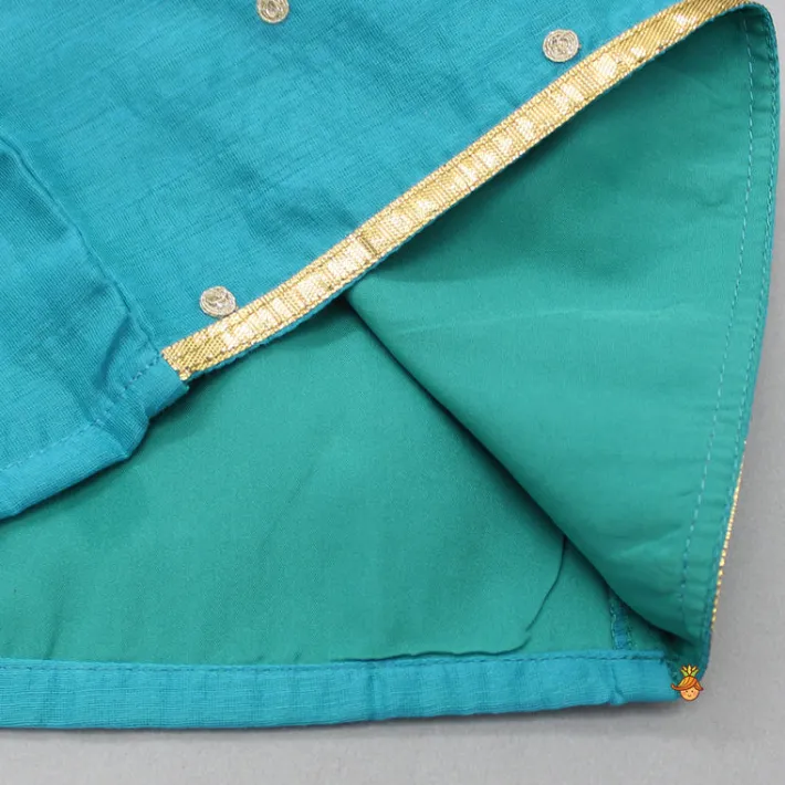 Discount Blue Top And Floral Printed Lehenga With Net Dupatta Lehengas & Ghagras | Ethnic Wear