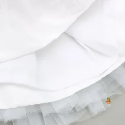 Fashion Blue Unicorn Printed White Frilly Dress With Matching Sling Bag Dresses & Sets | Dresses