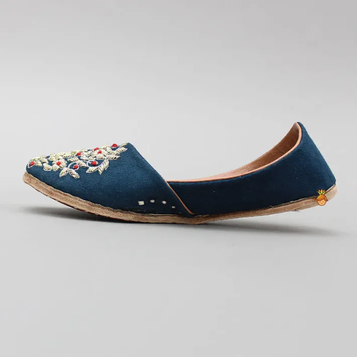 Fashion Blue Zardozi Embroidered Jutti BOY Shoes | Shoes