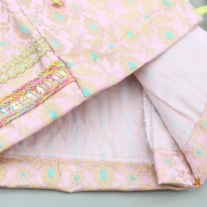 Outlet Brocade Embroidered Top With Lehenga And Dupatta Ethnic Wear | Lehengas & Ghagras