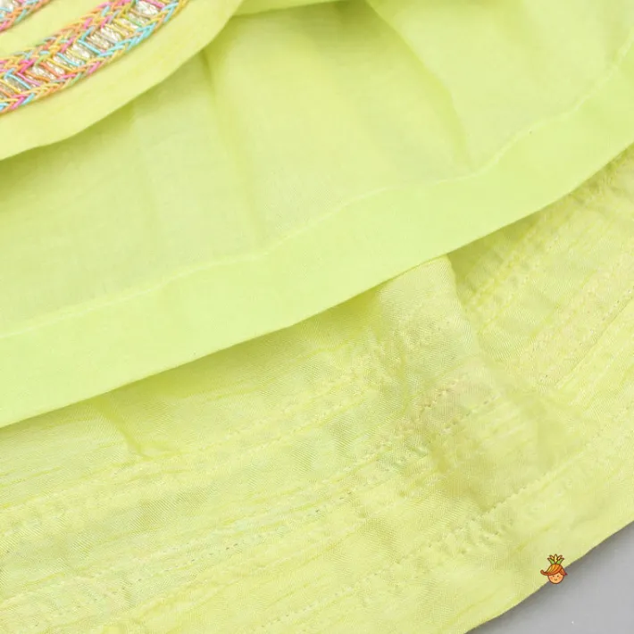 Outlet Brocade Embroidered Top With Lehenga And Dupatta Ethnic Wear | Lehengas & Ghagras