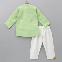 Best Brocade Green Kurta And Pyjama BOY Twinning Sets | Indian Ethnic Wear