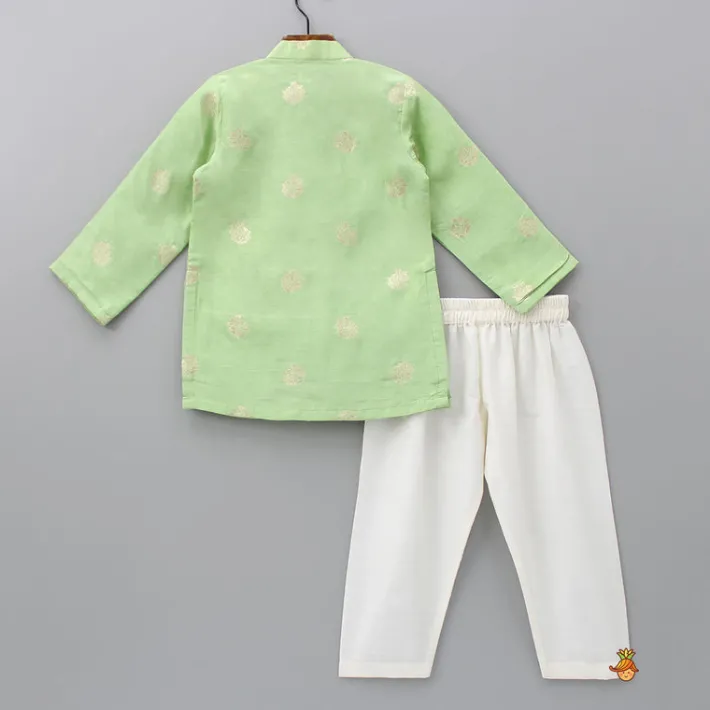 Best Brocade Green Kurta And Pyjama BOY Twinning Sets | Indian Ethnic Wear
