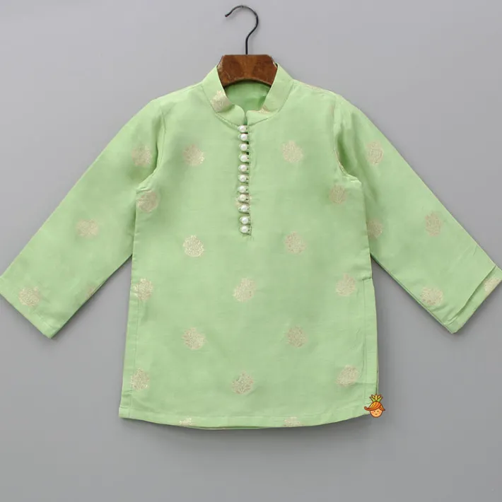 Best Brocade Green Kurta And Pyjama BOY Twinning Sets | Indian Ethnic Wear