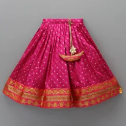 Best Brocade Strappy Top With Checks Embroidered Lehenga And Net Dupatta Ethnic Wear | Lehengas & Ghagras
