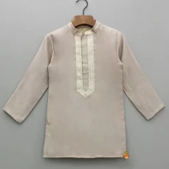 New Brown Sequin Lace Detailed Kurta With Pyjama BOY Indian Ethnic Wear | Ethnic Sets