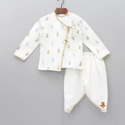 Sale Bunny Print Short Kurta And Dhoti BOY Indian Ethnic Wear | Ethnic Sets
