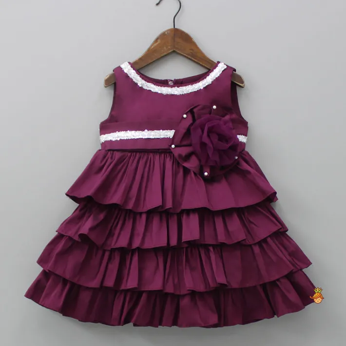 Outlet Burgandy Layered Dress Dresses & Sets | Dresses