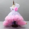 Fashion Butterfly Adorned Net High Low Dress With Matching Detachable Bow Dresses & Sets | Dresses
