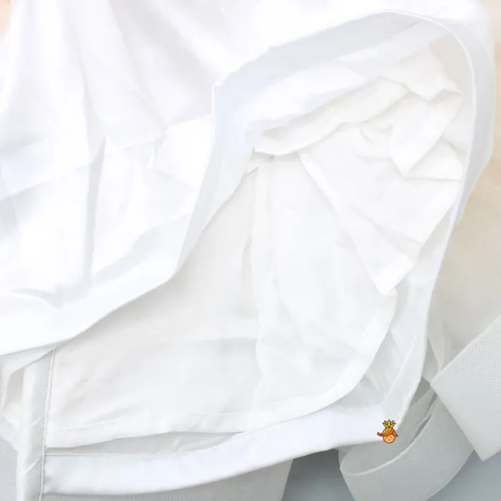 Sale Butterfly And Pearl String Enhanced Ruffle Shaded Peach Dress Dresses & Sets | Dresses