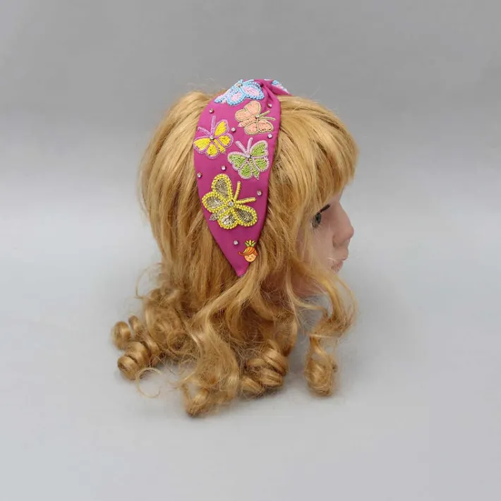 Online Butterfly Embroidered Hair Band Hair Accessories | Hair Bands
