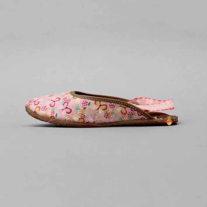 Outlet Butterfly Printed Pink Jutti Shoes