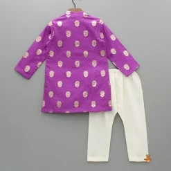Best Chanderi Asymmetric Purple Kurta And Pyjama BOY Indian Ethnic Wear | Ethnic Sets
