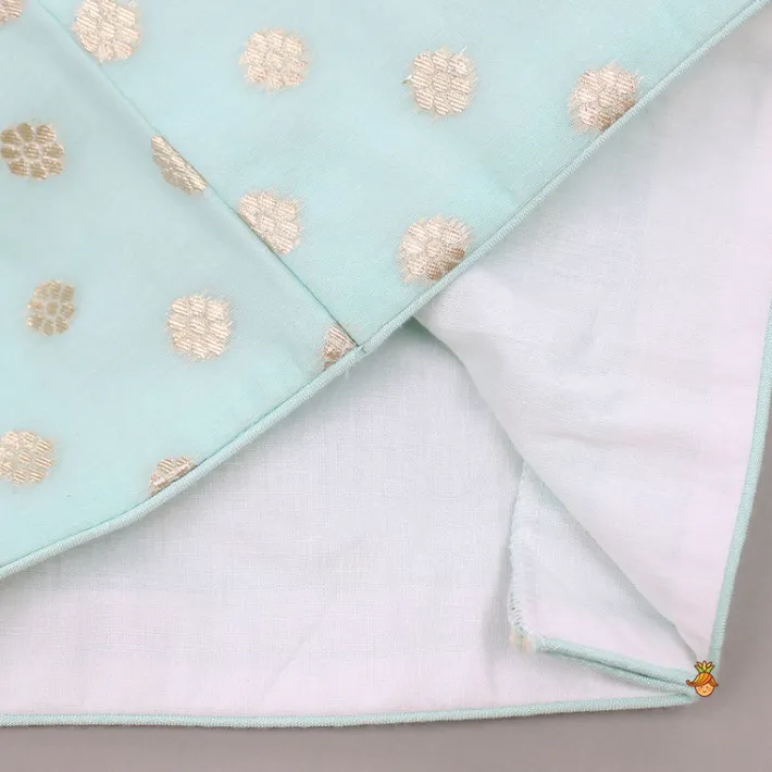 Fashion Chanderi Embroidered Green Top And Lehenga With Dupatta And Potli Bag Ethnic Wear | Lehengas & Ghagras