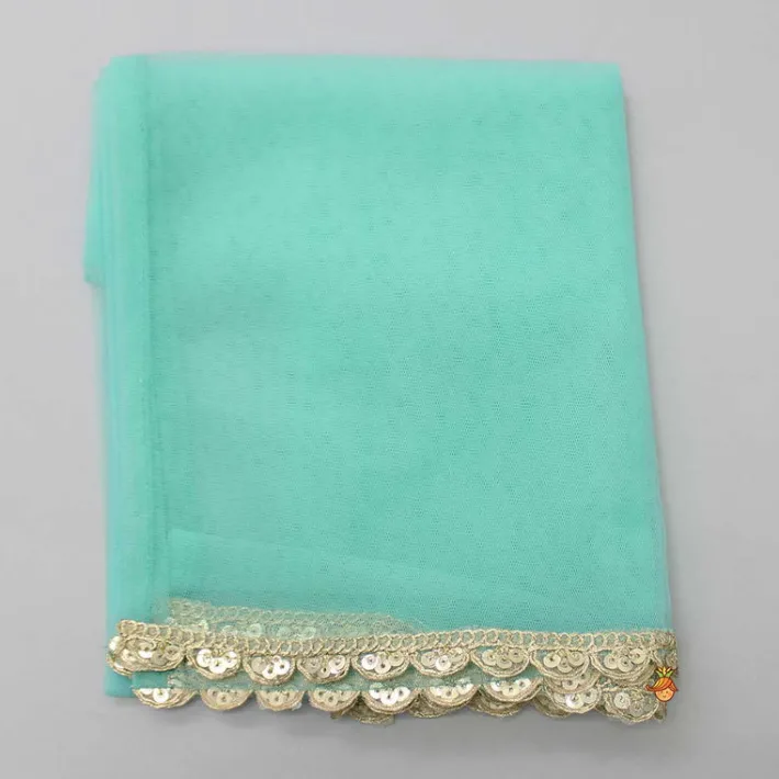 New Chanderi Embroidered Green Top And Lehenga With Matching Dupatta Ethnic Wear | Lehengas & Ghagras
