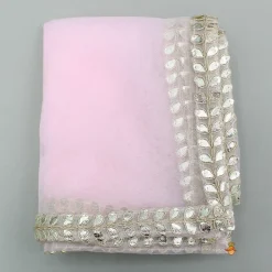 New Chanderi Embroidered Kurti And Flared Palazzo With Light Pink Dupatta Ethnic Wear | Palazzos & Shararas