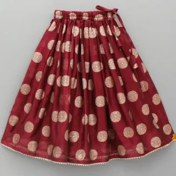 Outlet Chanderi Embroidered Maroon Peplum Top With Lehenga Ethnic Wear | Lehengas & Ghagras