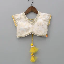 Outlet Chanderi Embroidered Top With Lehenga And Net Dupatta Ethnic Wear | Lehengas & Ghagras