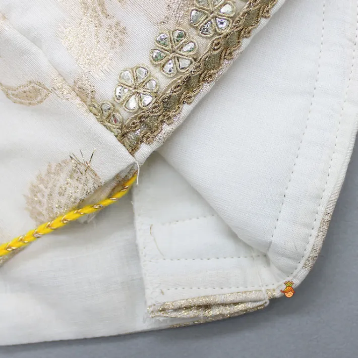 Outlet Chanderi Embroidered Top With Lehenga And Net Dupatta Ethnic Wear | Lehengas & Ghagras