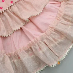 Clearance Chanderi Pink Embroidered Top and Layered Lehenga Twinning Sets | Ethnic Wear