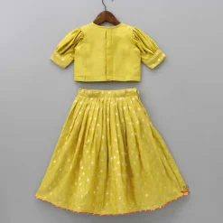 Hot Chanderi Silk Mustard Top And Lehenga Twinning Sets | Ethnic Wear