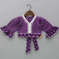 Best Charming Purple Back Knotted Top And Lehenga Twinning Sets | Ethnic Wear