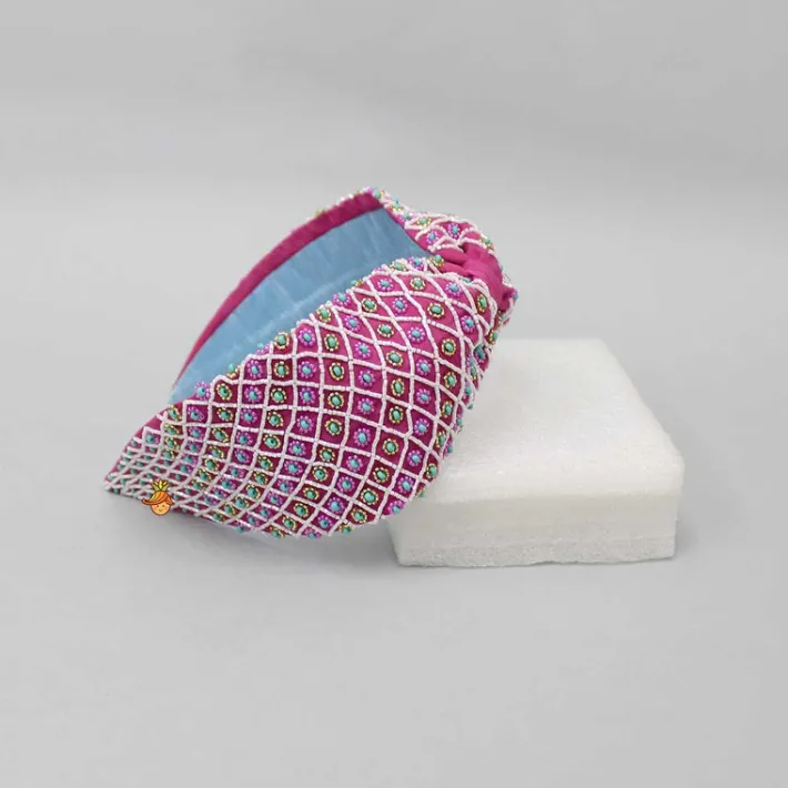Online Checks Embroidered Hair Band Hair Accessories | Hair Bands