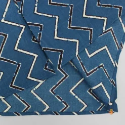 Online Chevron Blue Kurta With Printed Open Jacket And Black Churidar BOY Indian Ethnic Wear | Ethnic Sets