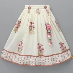 Sale Chevron Printed Strappy Top And Lehenga With Matching Dupatta Ethnic Wear | Lehengas & Ghagras