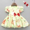 Outlet Christmas Theme Printed Green Flared Dress With Bowie Headband Dresses & Sets | Dresses