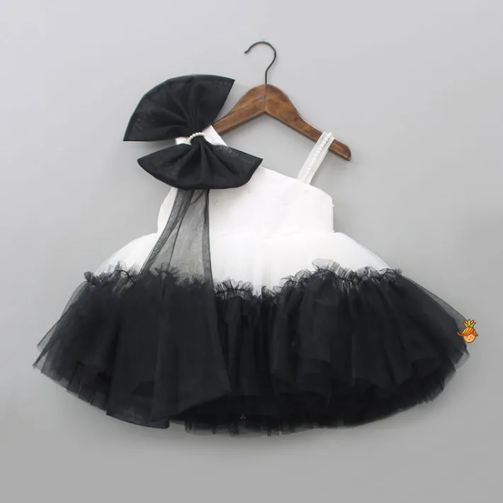 Best Classic Pearls Embellished Black And White Bowie Party Dress Dresses & Sets | Dresses