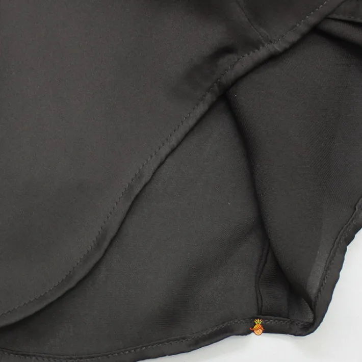 Hot Collar Neck Stripes Detailed Black Shirt BOY Shirts & Tees