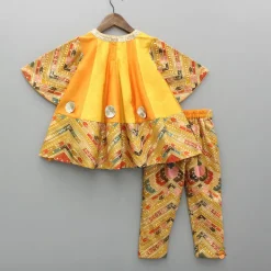 Discount Colour Blocked Embroidered Kurti And Pant With Dupatta Ethnic Wear | Churidars & Salwars