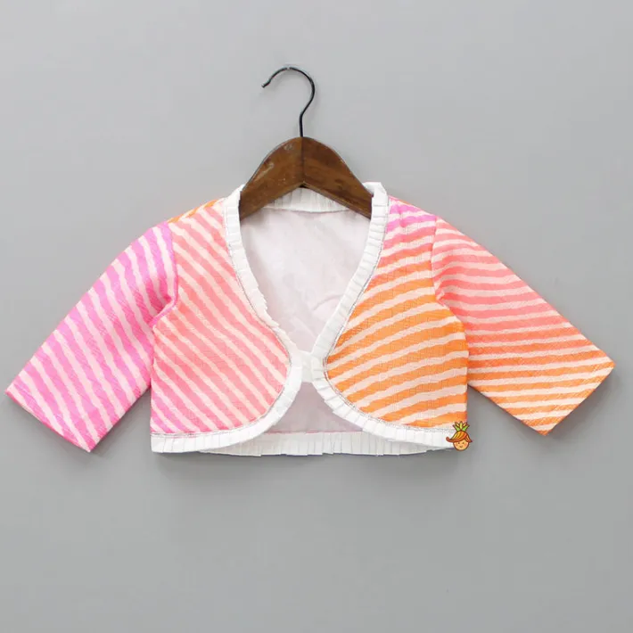 Discount Cotton Kurti With Stripe Leheriya Jacket Ethnic Wear | Kurtis & Jumpsuits