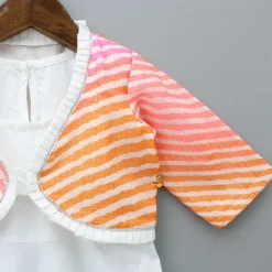 Discount Cotton Kurti With Stripe Leheriya Jacket Ethnic Wear | Kurtis & Jumpsuits
