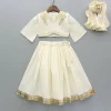 New Cream Embroidered Top And Lehenga With Dupatta Ethnic Wear | Lehengas & Ghagras