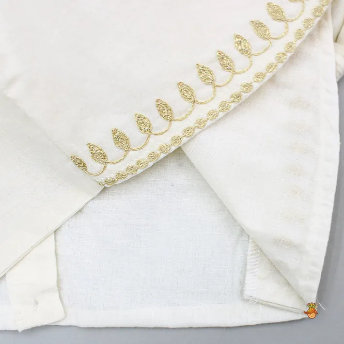 New Cream Embroidered Top And Lehenga With Dupatta Ethnic Wear | Lehengas & Ghagras