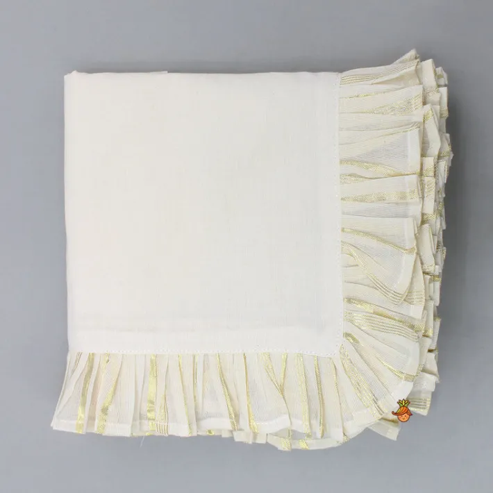 New Cream Embroidered Top And Lehenga With Dupatta Ethnic Wear | Lehengas & Ghagras