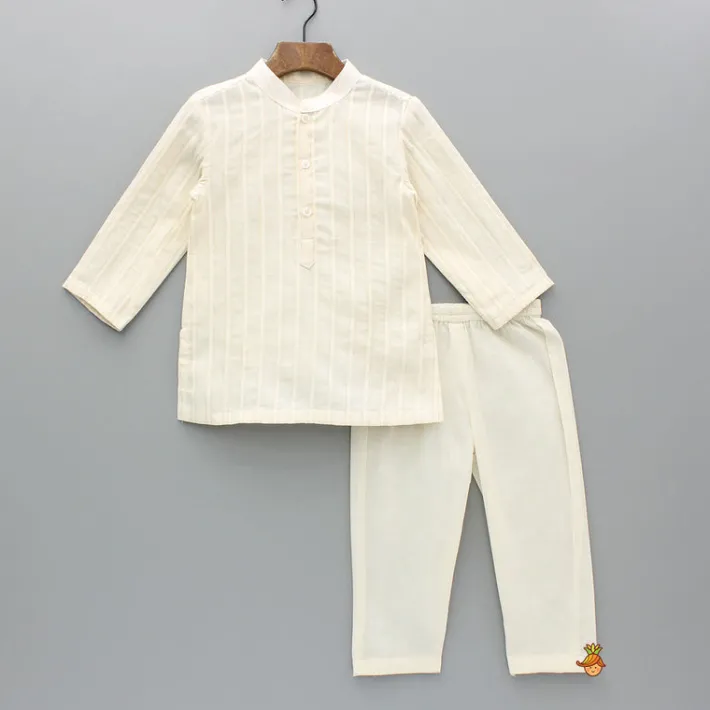 Best Cream Kurta And Heart Embroidered Jacket With Pyjama BOY Indian Ethnic Wear | Ethnic Sets