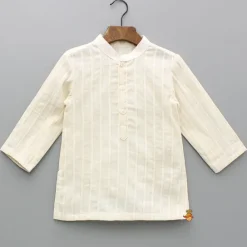 Best Cream Kurta And Heart Embroidered Jacket With Pyjama BOY Indian Ethnic Wear | Ethnic Sets