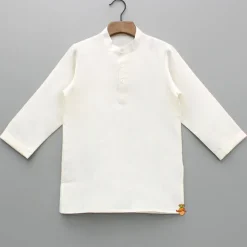 Discount Cream Kurta With Blue Embroidered Jacket And Pyjama BOY Indian Ethnic Wear | Ethnic Sets