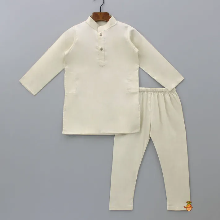 Online Cream Kurta With Embroidered Jacket And Pyjama BOY Indian Ethnic Wear | Ethnic Sets