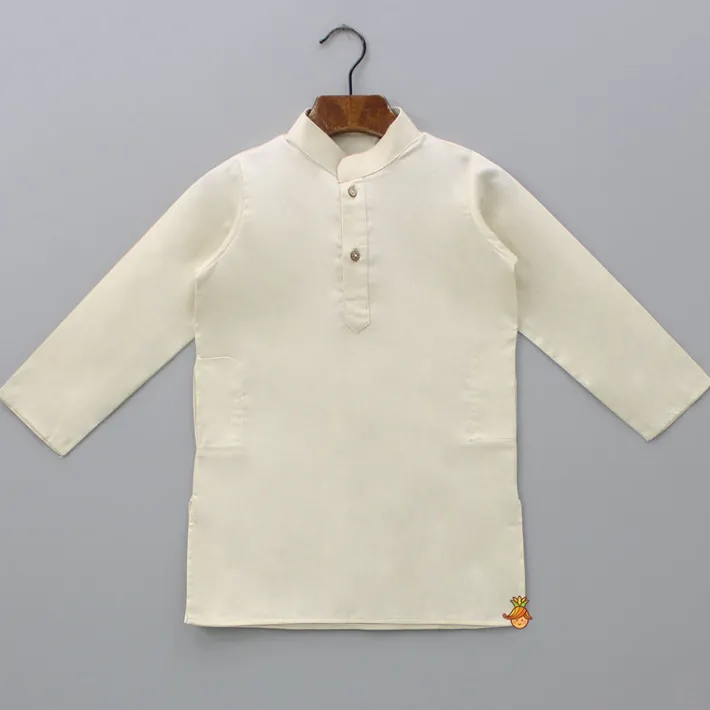 Online Cream Kurta With Embroidered Jacket And Pyjama BOY Indian Ethnic Wear | Ethnic Sets