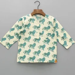 Discount Cream Lion Printed Top And Pyjama BOY Sleep Wear | Sleepwear