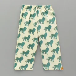 Discount Cream Lion Printed Top And Pyjama BOY Sleep Wear | Sleepwear