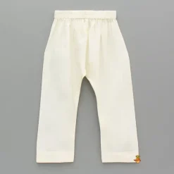 Sale Cream Multicolour Printed And Embroidered Kurta With Pyjama BOY Indian Ethnic Wear | Ethnic Sets