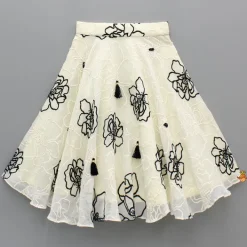 Clearance Cream One Shoulder Top And Umbrella Style Flared Lehenga Ethnic Wear | Lehengas & Ghagras