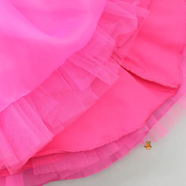 Hot Cut Dana Embellished Gorgeous Pink Dress With Matching Swirled Hair Clip Dresses & Sets | Dresses