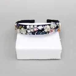 Fashion Cutdana And Floral Thread Embroidered Multicolour Hairband Hair Accessories | Hair Bands