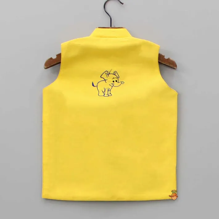 Hot Cute Elephant Embroidered Jacket BOY Indian Ethnic Wear | Ethnic Jackets
